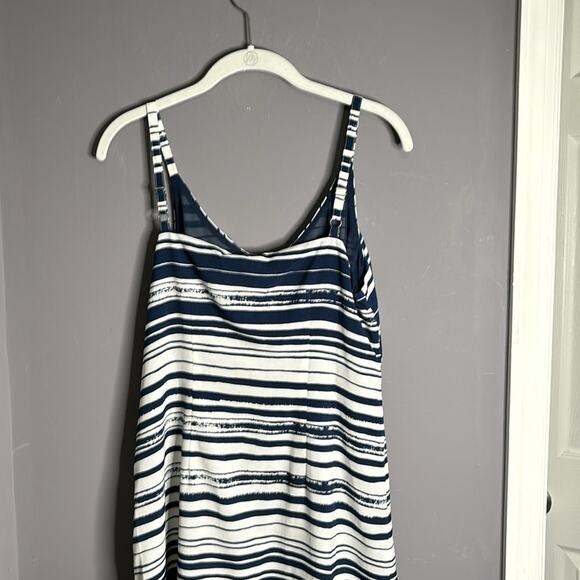 Cabi Blue and White Striped Spaghetti Strap Dress With Bow and Pockets Size S - Picture 4 of 11